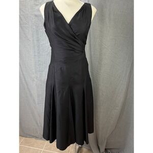 COMME CA ISM Black Wrap Bodice Panelled Dress Midi Sleeveless M